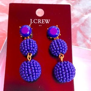 NWT Super Preppy J. Crew Cobalt Blue Fashion Earrings